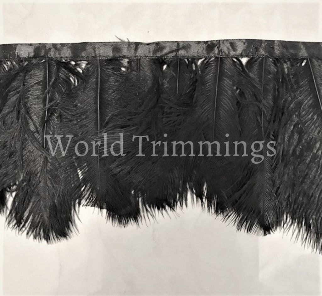 Ostrich Feather Trim 5 long. Black Or Light Brown Colors Available of Long  Feather Fringe - Sale! Only 8.00 per yard